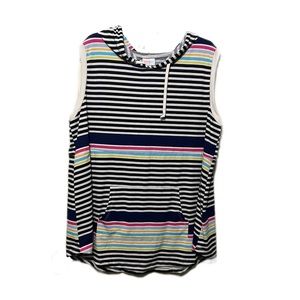 NWT/LulaRoe Brittany Striped Tank Top Hooded Size 2XL